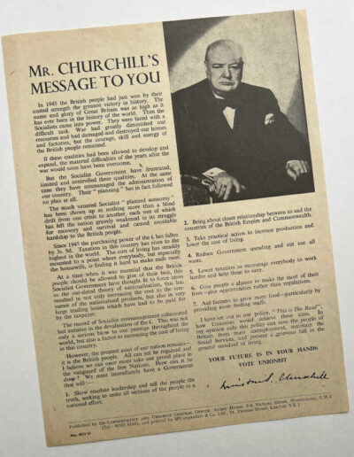 Churchill Pamphlet - Mr. Churchill's Message To You