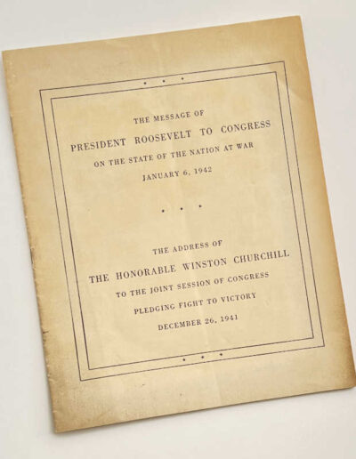 Pamphlet with 2 Speeches: Churchill & Roosevelt