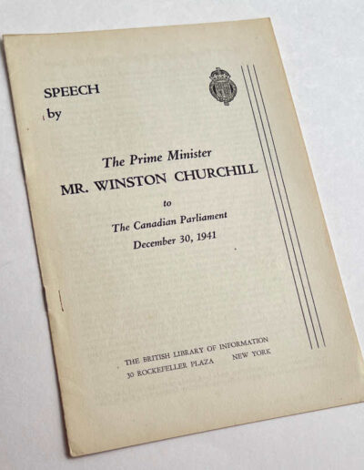 Churchill Speech Dec 30 1941