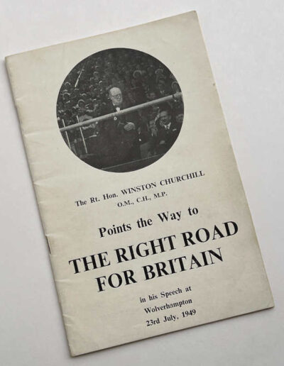 Pamphlet with Churchill's Speech July 23, 1949