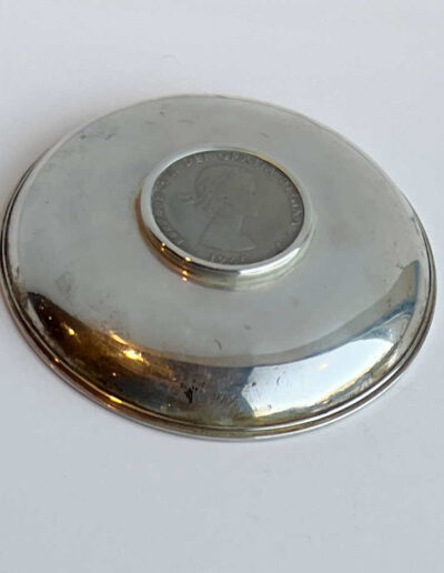 Sterling Silver Dish with Churchill Crown: Back