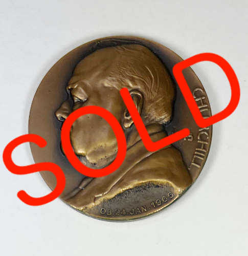 Large Bronze Medal, Medallic Portrait Winston Churchill