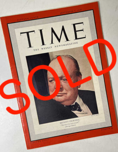 Churchill Front Cover TIME Sept 1939: SOLD
