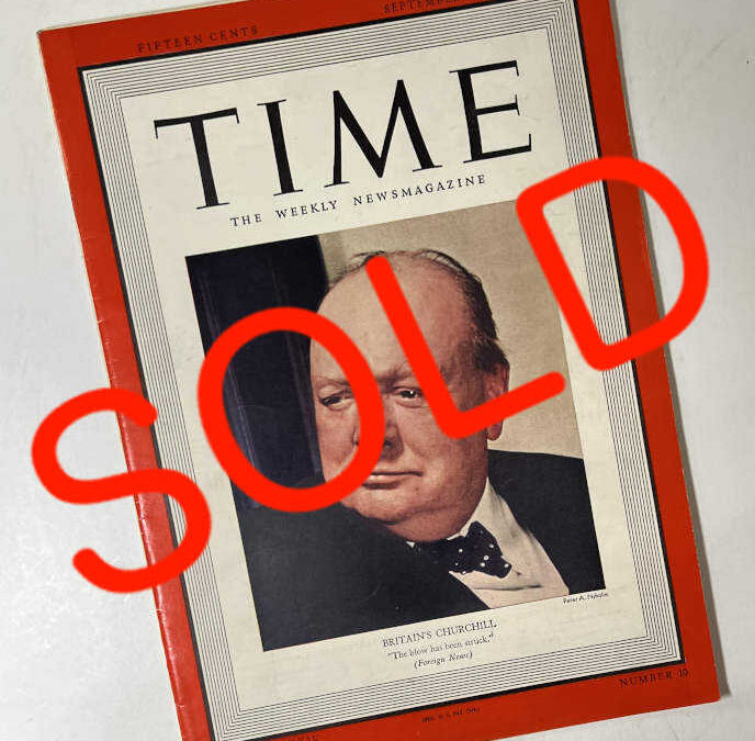 TIME Magazine: Winston Churchill Front Cover  – Sept 4, 1939