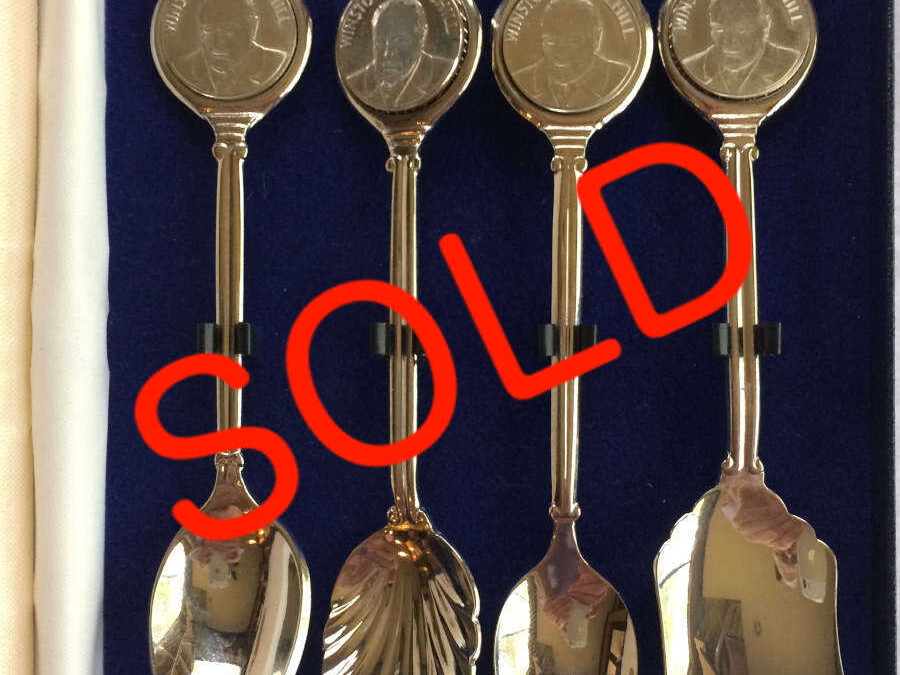 4 Silver Plated Teaspoons Featuring Winston Churchill