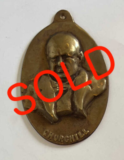 Brass plaque of Churchill: SOLD