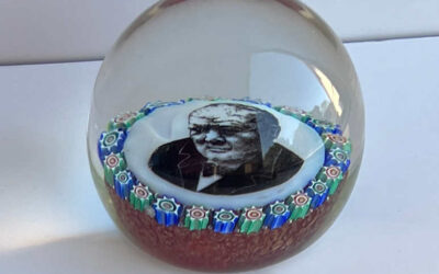 Churchill Paperweight – Murano Glass Millefiori