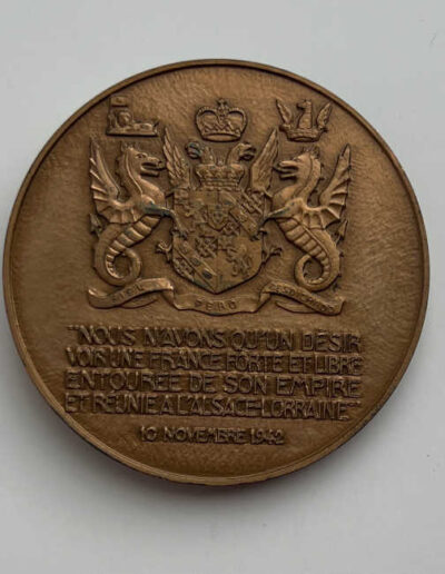 Churchill Liberation of France Commemorative Medal 1945: Reverse