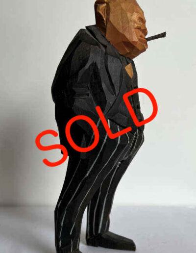 Churchill Wood Statue Swedish Hand Carved SOLD