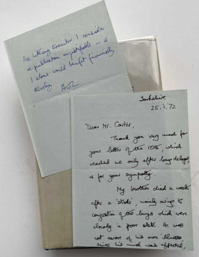 Correspondence laid in: Home Letters of T. E. Lawrence and his Brothers