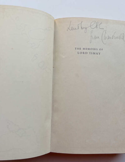 Memoirs of Lord Ismay: 'Lent by CSC from Chartwell'