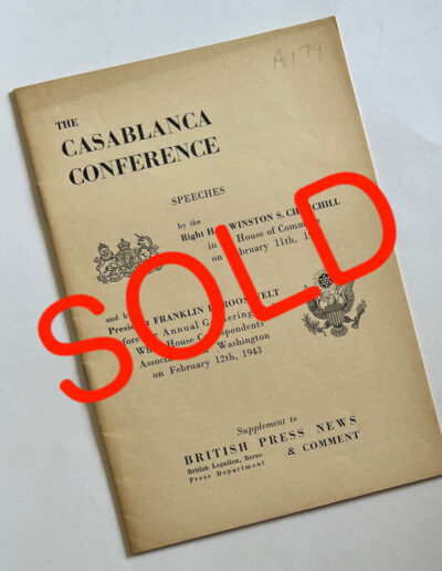 Casablanca Conference Speeches: SOLD