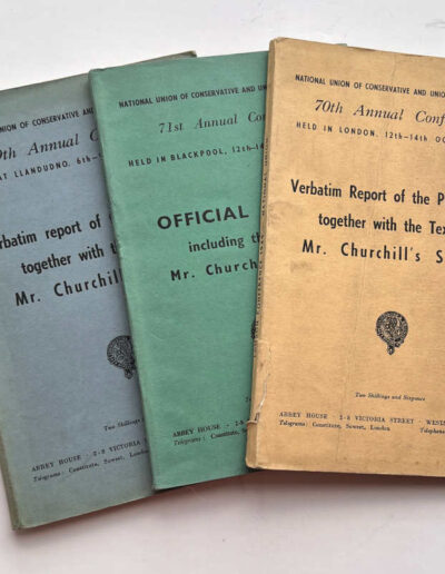 3 vols National Conservative Union with Churchill's Speeches