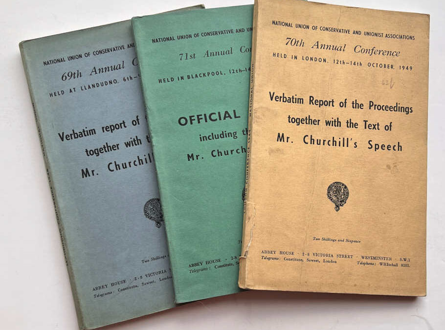 3 vols National Conservative Union with Churchill’s Speeches
