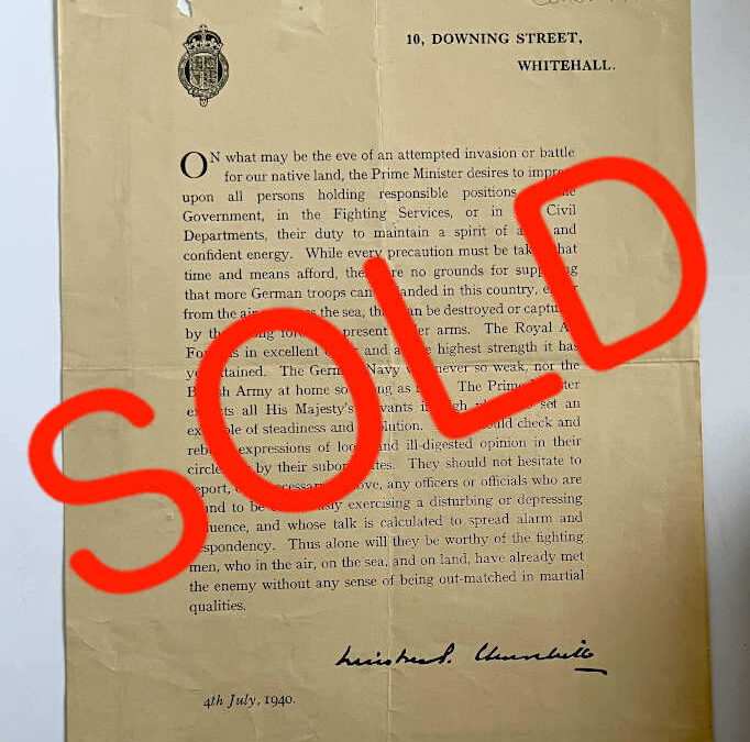 Facsimile Message – 4th July 1940