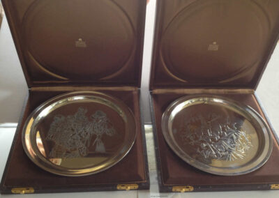 2 Silver Salvers: Churchill Centenary by Garrard