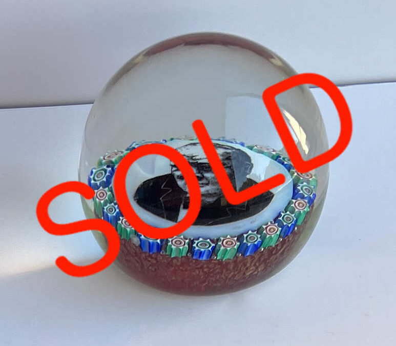 Churchill Paperweight – Murano Glass Millefiori