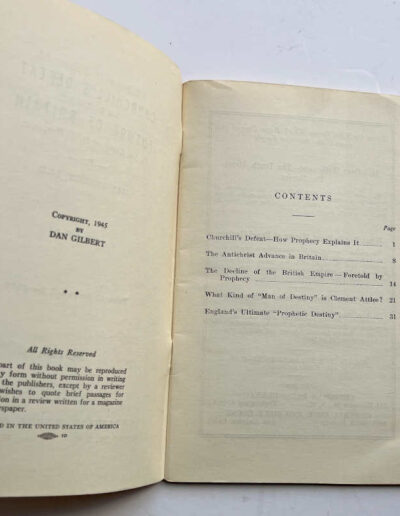 Churchill's Defeat-Future of Britain Pamphlet