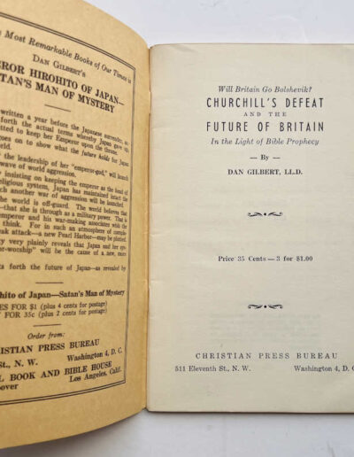 Churchill's Defeat-Future of Britain: Title Page