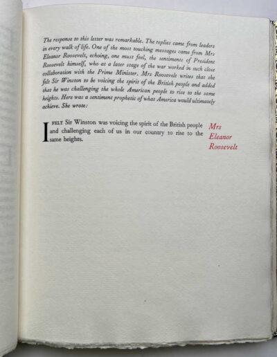 Roosevelt's tribute to Winston Churchill