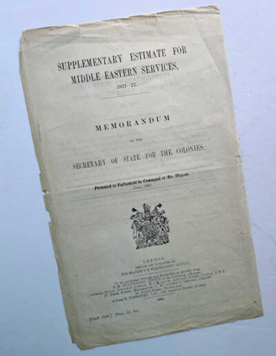 Supplementary Estimate for Middle Eastern Services