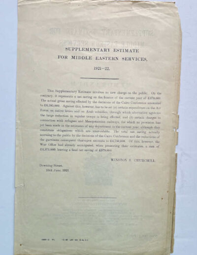 Supplementary Estimate for Middle Eastern Services-Back