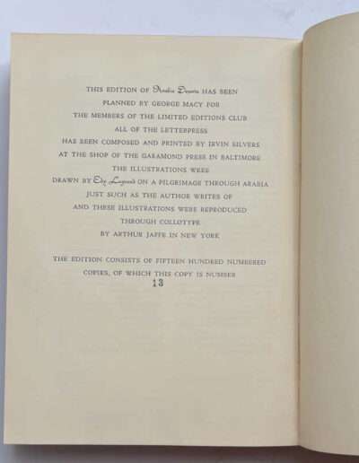 Limited Editions Club: Travels in Arabia Deserta