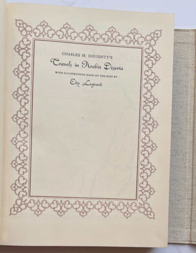 Travels in Arabia Deserta: Title Page