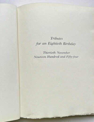 Winston Churchill's 80th Birthday Tributes