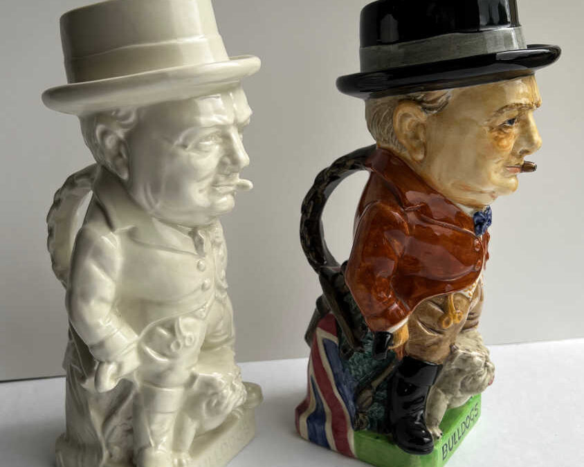 2 Churchill Burleigh Ware Wartime Toby Jugs – 1940