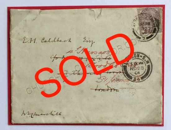 Churchill’s Signature on Envelope. 1901