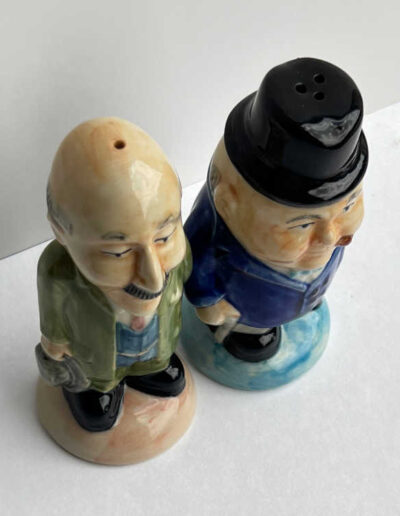 Churchill & Atlee: Salt Pepper Shakers: Top View