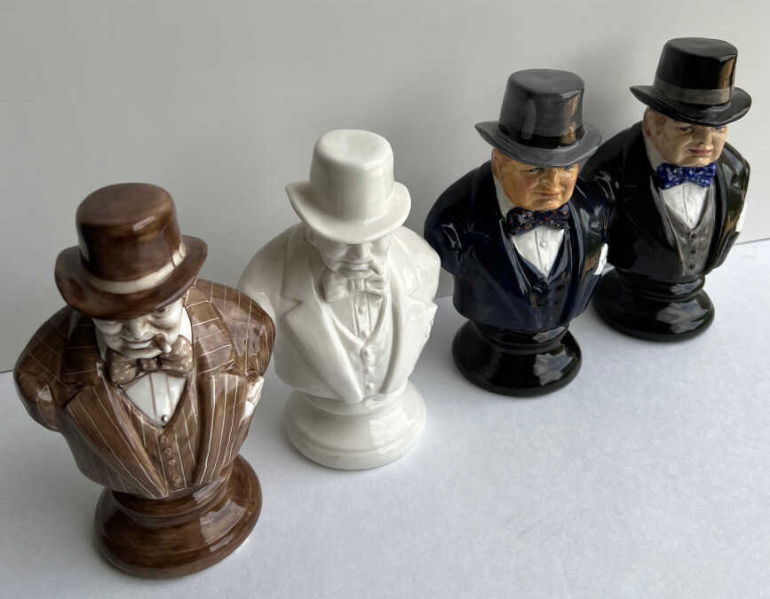 Four Churchill Busts by Michael Sutty