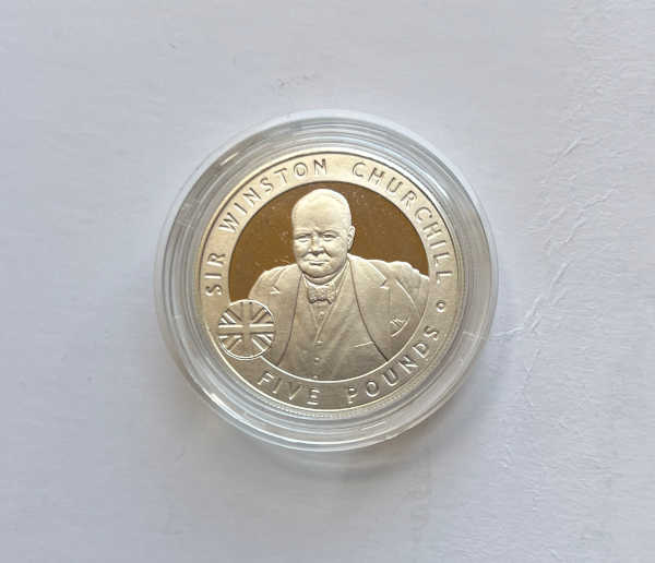 Bailiwick of Jersey Coin Silver Proof Churchill £5 (Five Pound)