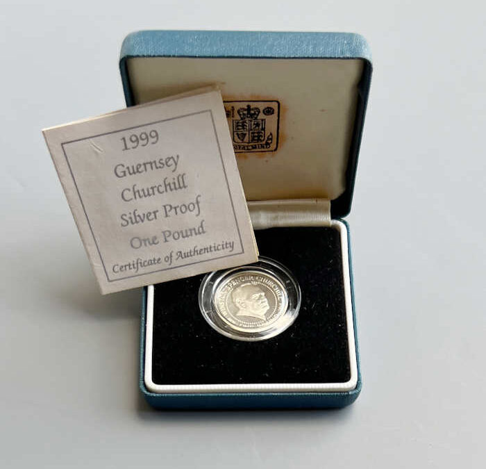 Guernsey Coin Silver Proof Winston Churchill 1999 One-Pound