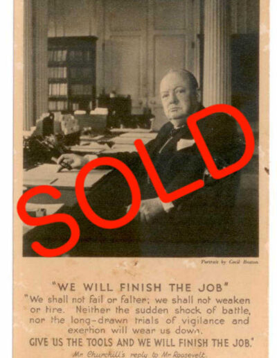 Churchill Postcard - we shall finish the job SOLD