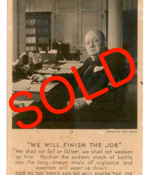 Churchill Wartime Postcard: “WE WILL FINISH THE JOB”