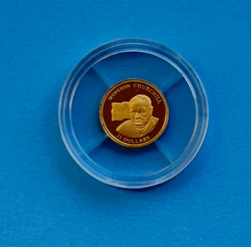 Liberia Gold Proof Coin Churchill 2002 25 Dollars