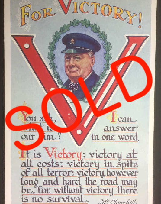 Churchill Wartime Postcard: V for Victory
